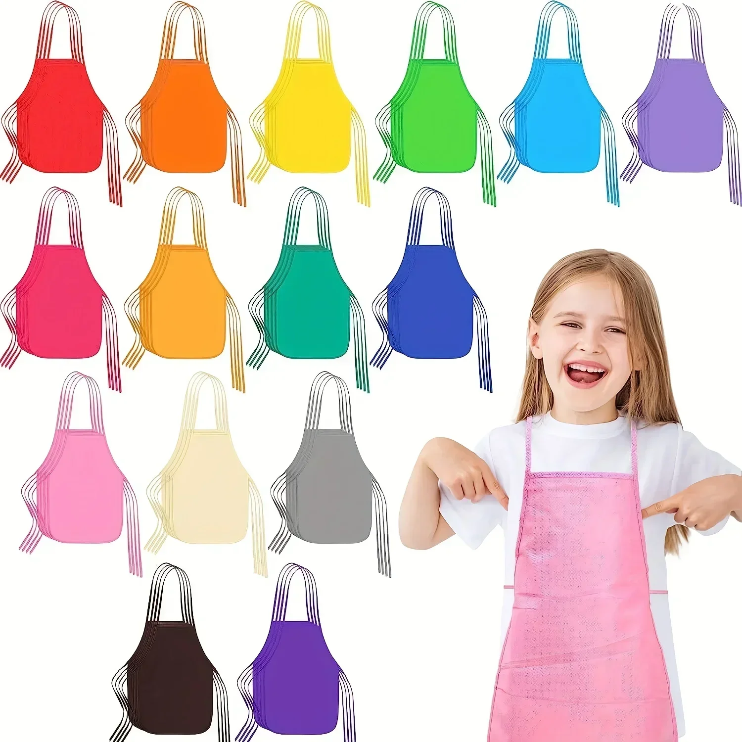 Art Craft Class - 30pcs Kids Non-woven Fabric Apron Class