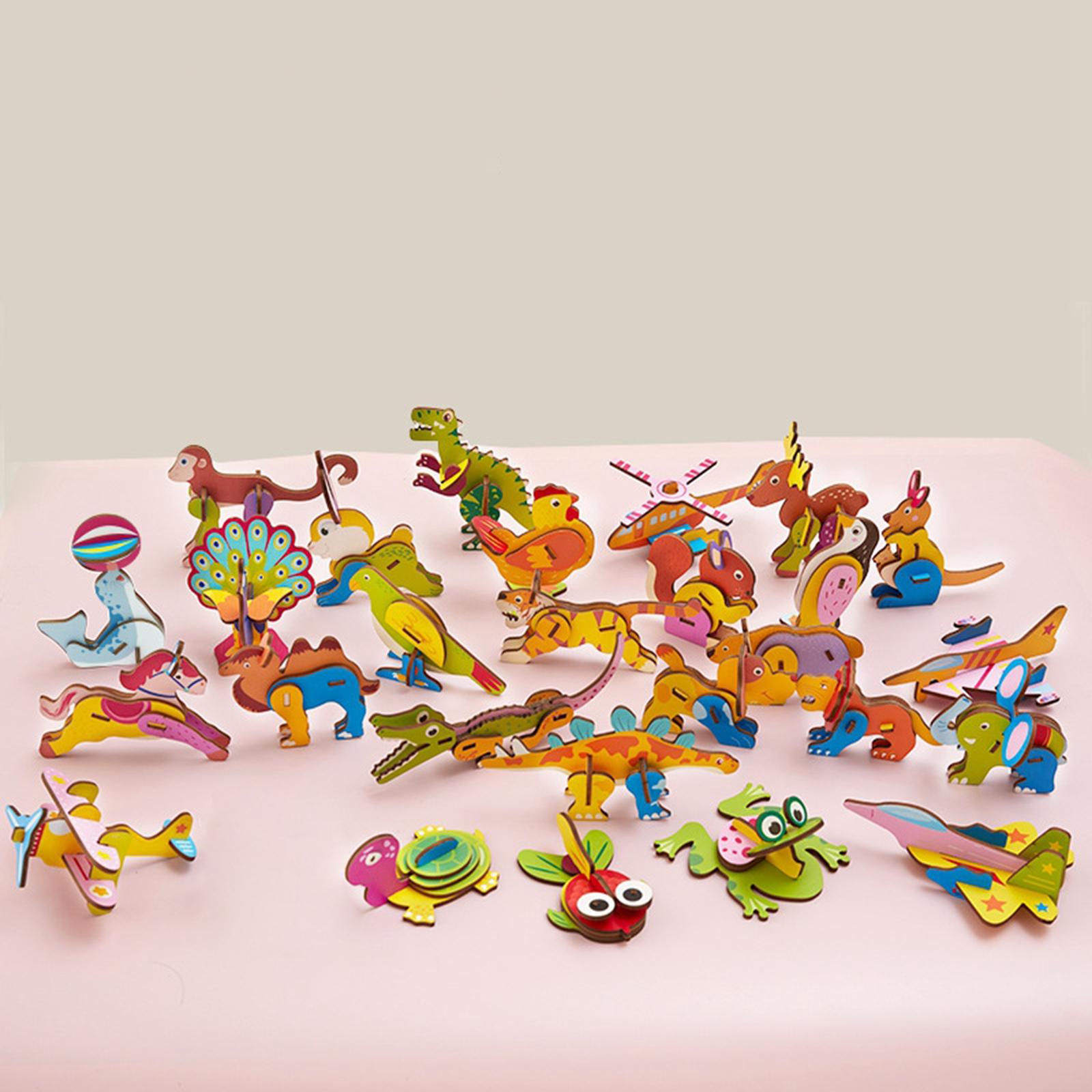 Art Craft For Kindergarten - 3D Cartoon Wooden Insert Puzzle,Fun Game