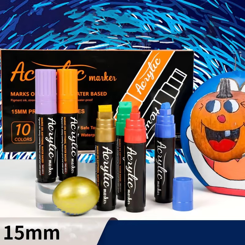 Art Craft Jumbo - 10/12 Colors Jumbo 15/10mm Acrylic Paint