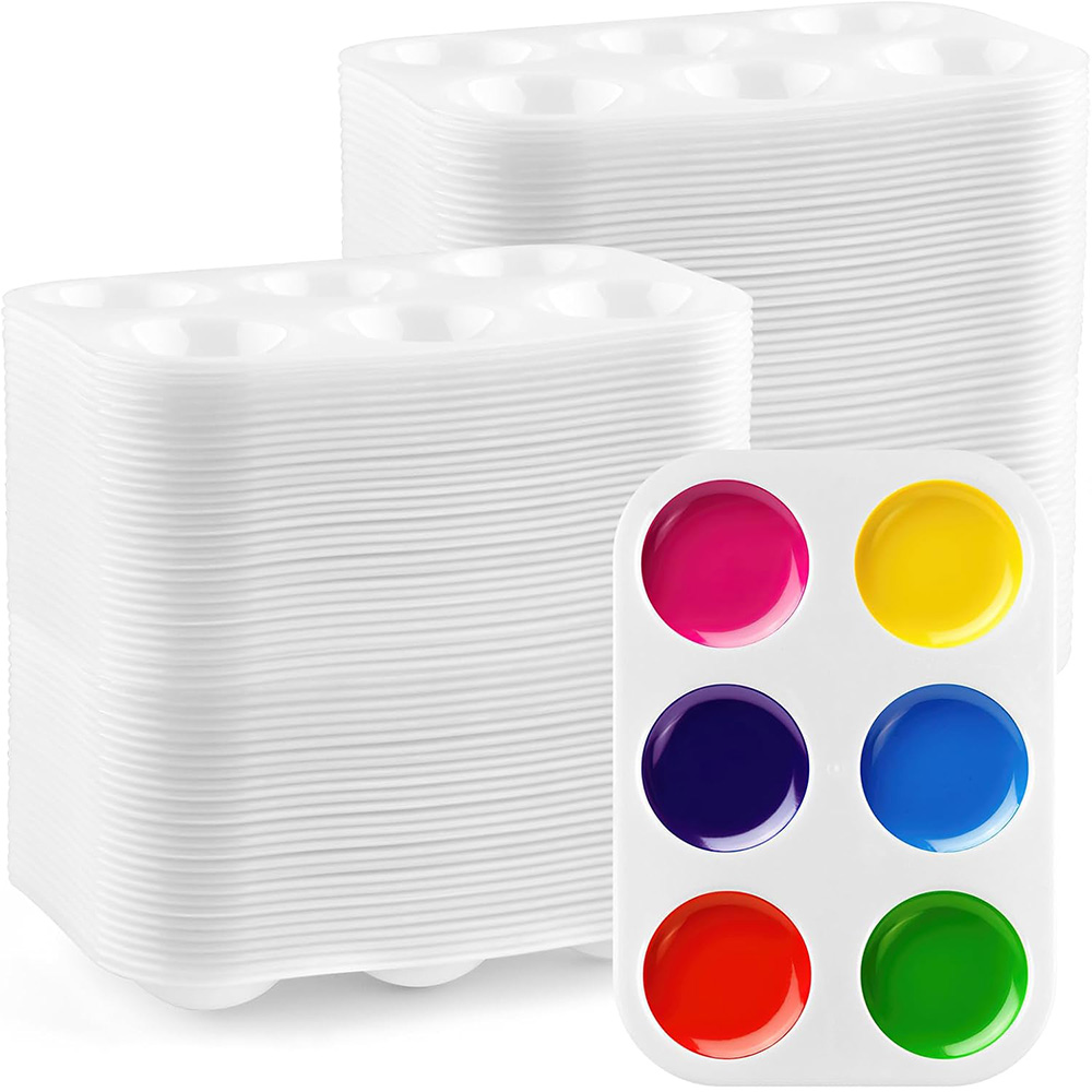 Art Craft Class - 2/8/20/50/100 PCS White Plastic Watercolor Palette,