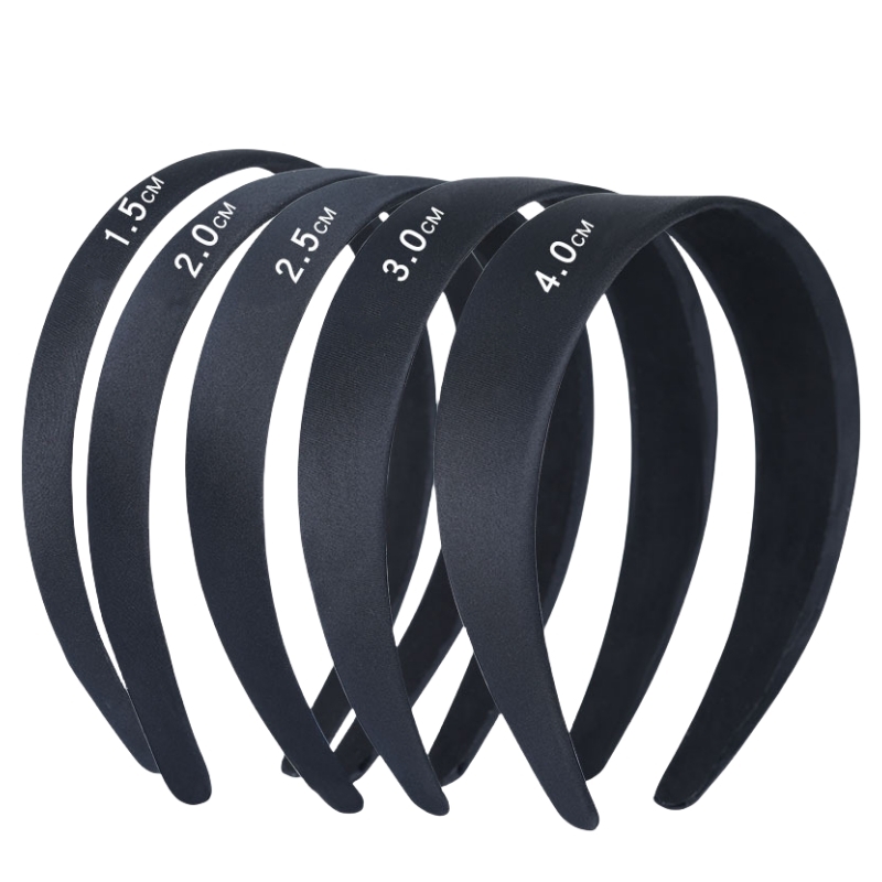 Art And Craft Hair - 2pcs 15/20/25/30/40mm Black Simple Headband Jewelry