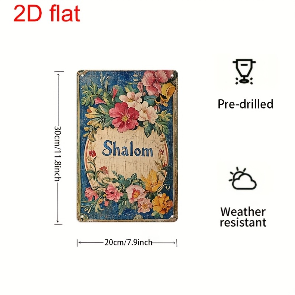 Art & Craft Teacher - CIFBUY Vintage Floral Shalom Aluminum Wall