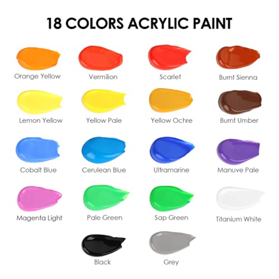 Acrylic Paint Set with 10 Brus - Art Craft Idea review and price