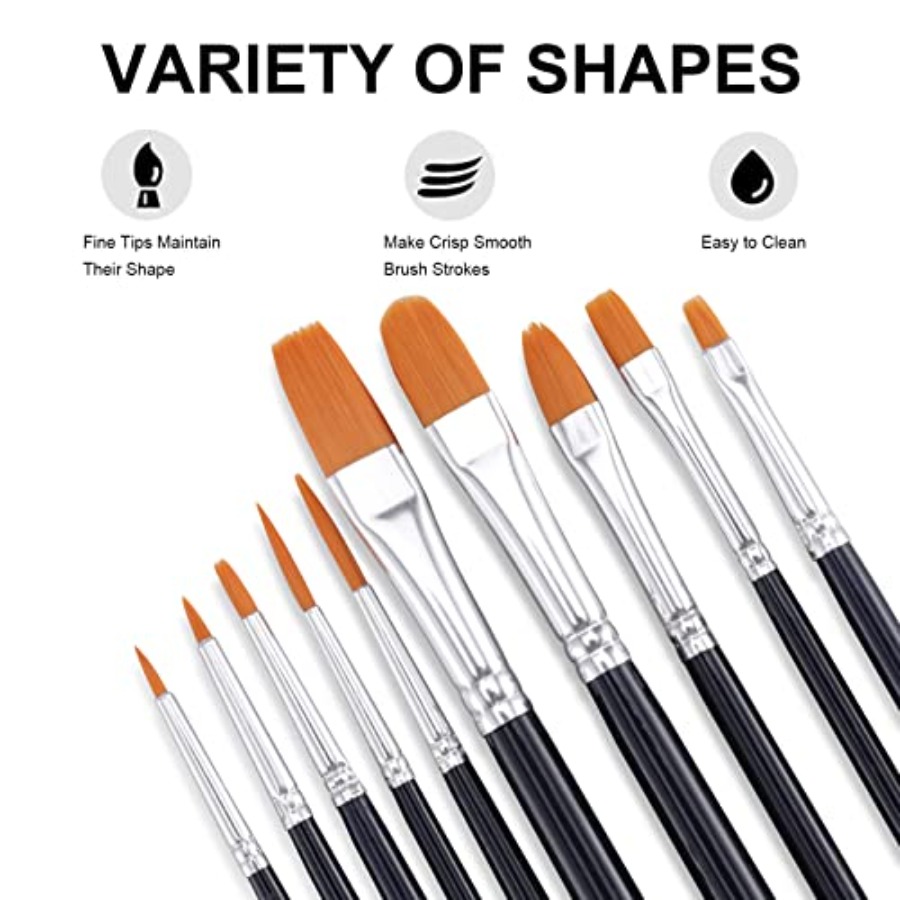 Acrylic Paint Set with 10 Brus - Art Craft Idea review and price