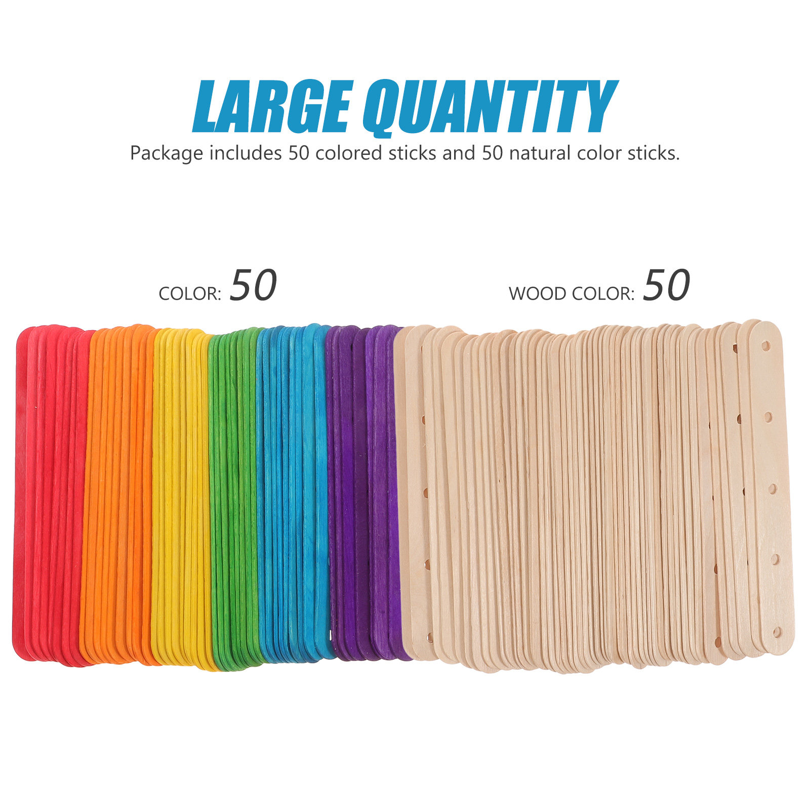100Pcs Colored Jumbo Wood Craf - Art Craft Jumbo review and price