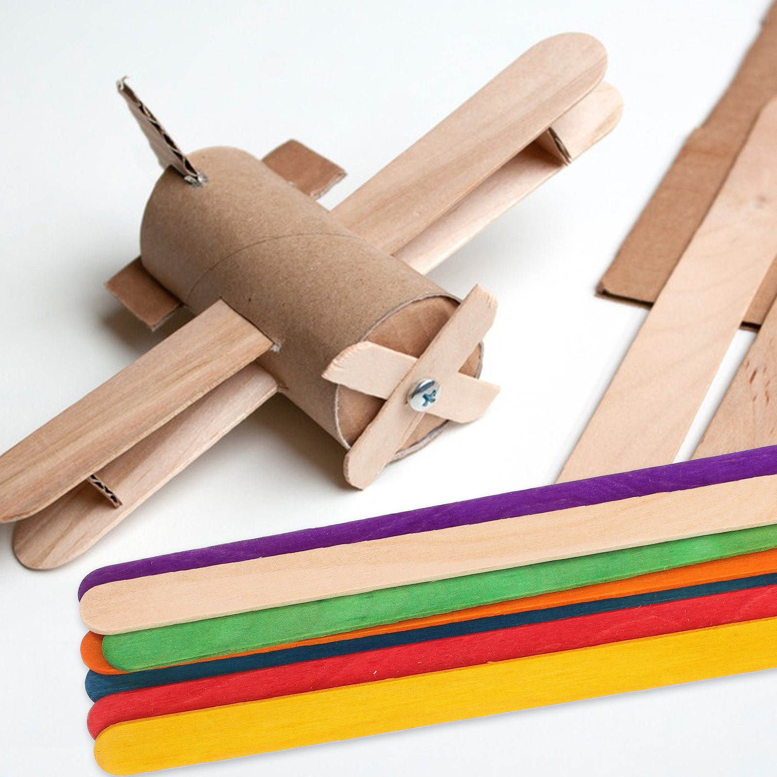 200Pcs Assorted Color Wooden I - Art Craft Jumbo review and price