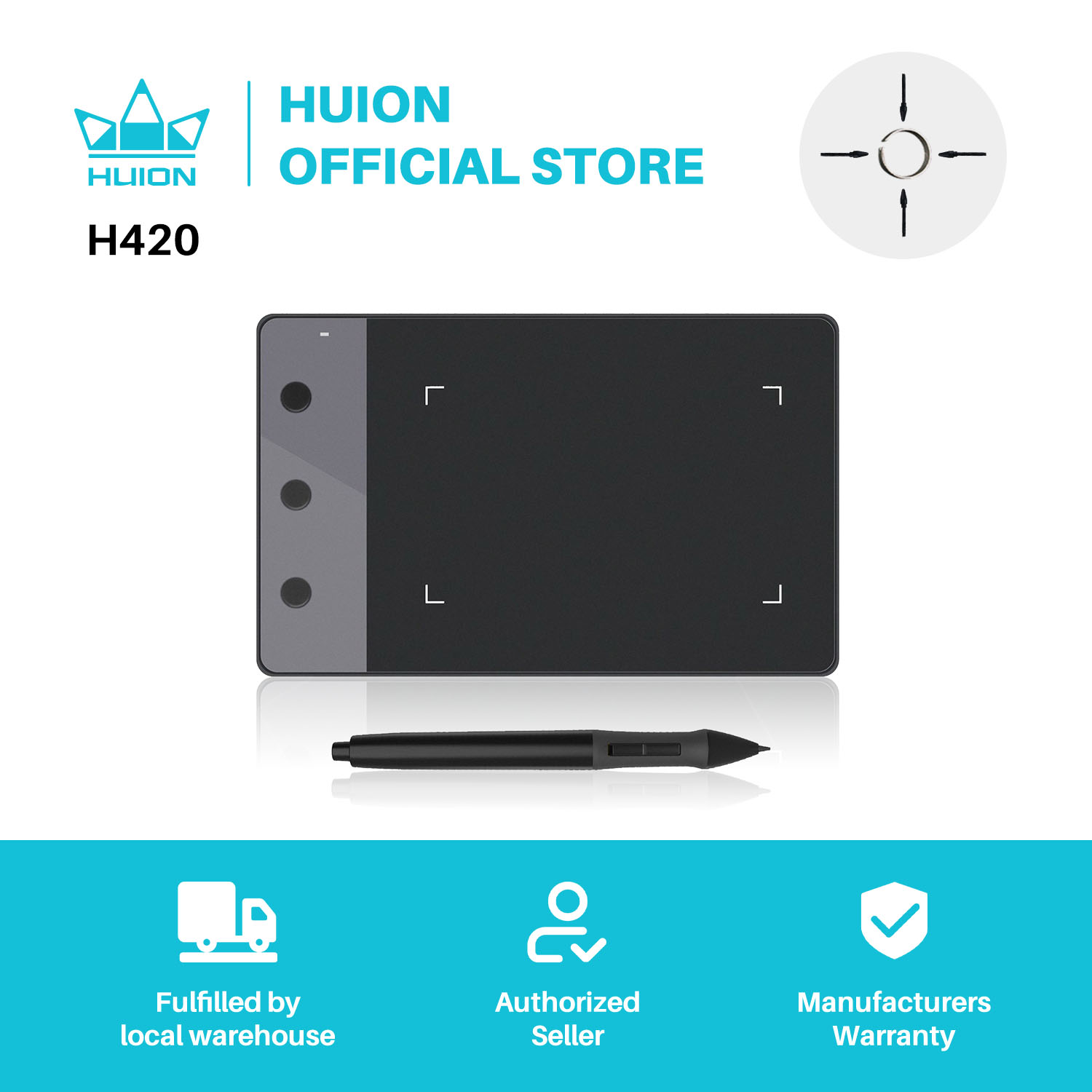 New HUION H420 Graphics Tablet - Art Craft Online review and price