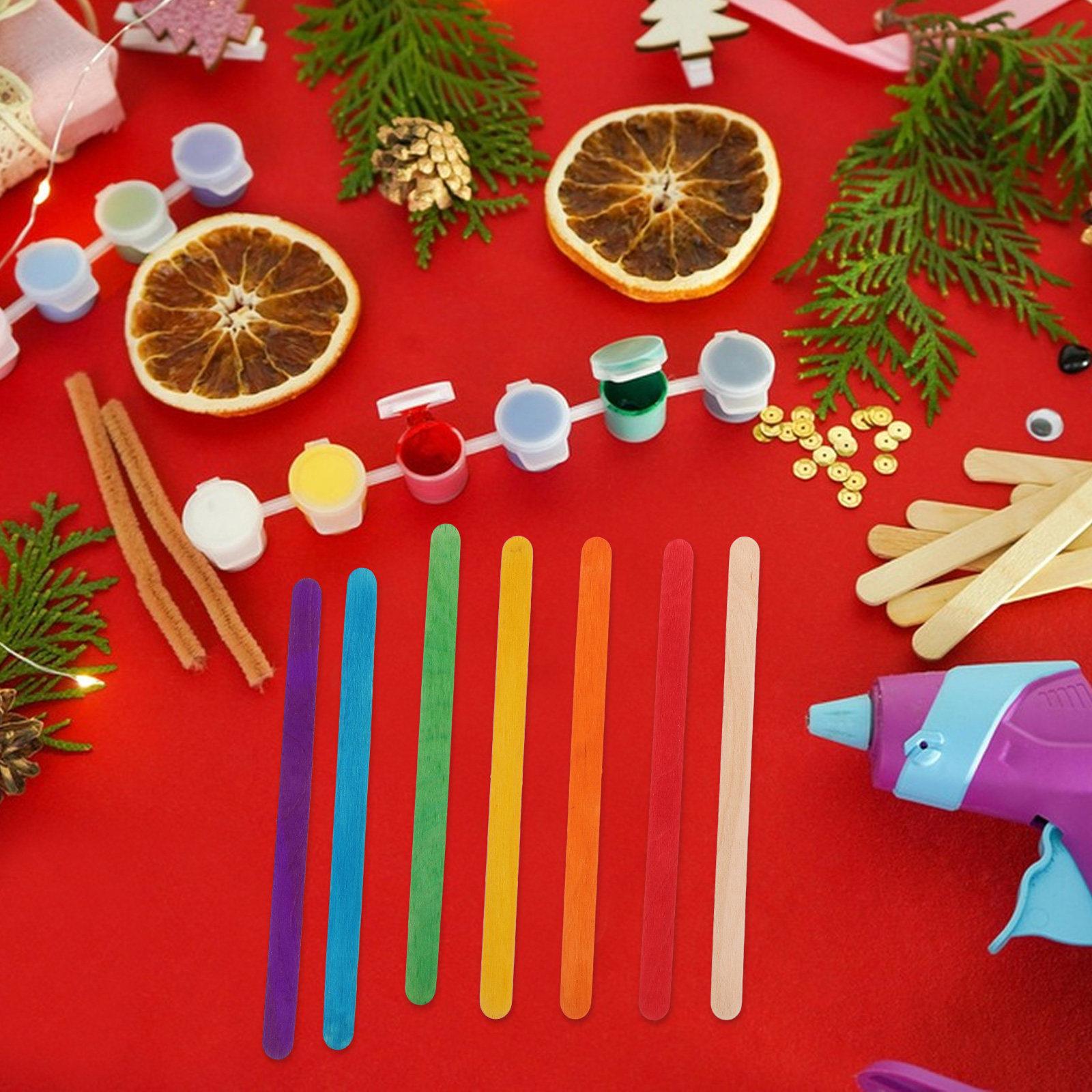 200Pcs Vibrant Colored Wooden  - Art Craft Jumbo review and price