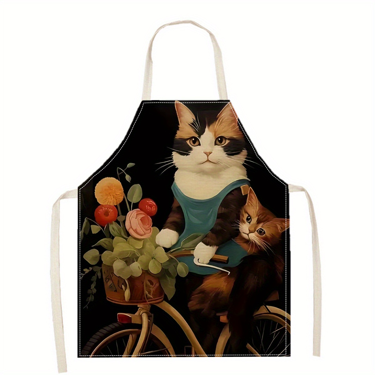 Linen Apron Funny Cat Sunglass - Art Craft Idea review and price