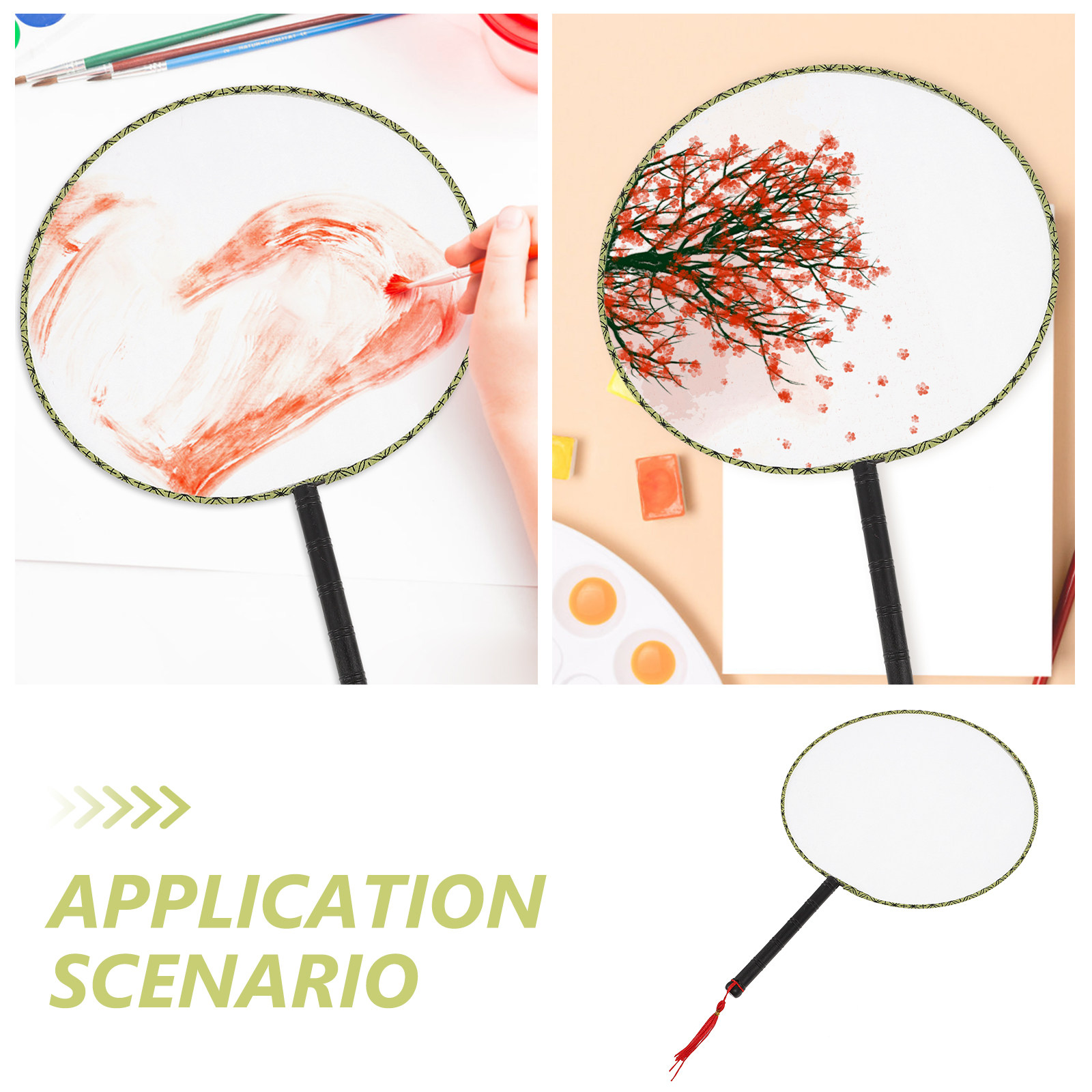 10pcs Painting Fan White Round - Art Craft For Kindergarten review and price